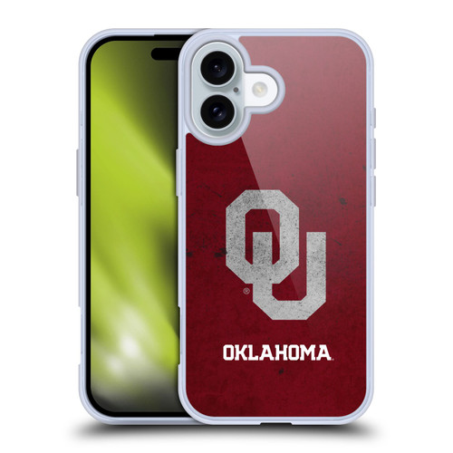 University of Oklahoma OU The University of Oklahoma Distressed Look Soft Gel Case for Apple iPhone 16