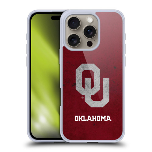 University of Oklahoma OU The University of Oklahoma Distressed Look Soft Gel Case for Apple iPhone 16 Pro