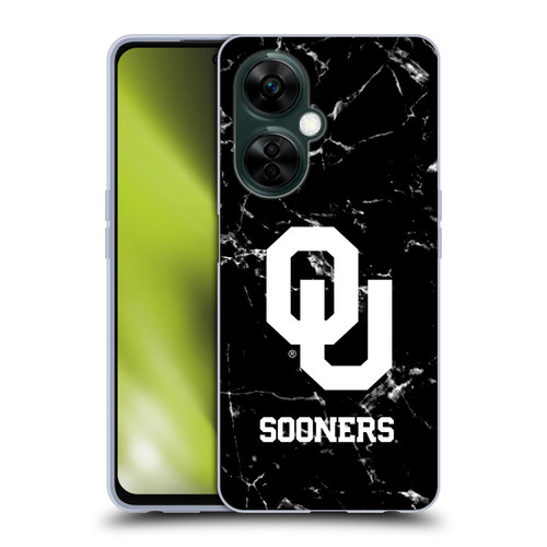 University of Oklahoma OU The University of Oklahoma Black And White Marble Soft Gel Case for OnePlus Nord N30