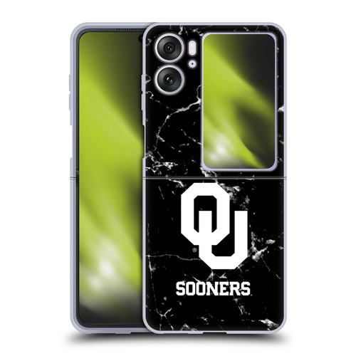 University of Oklahoma OU The University of Oklahoma Black And White Marble Soft Gel Case for OPPO Find N2 Flip