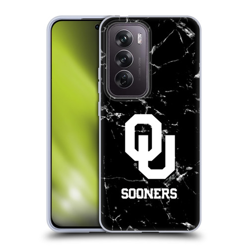 University of Oklahoma OU The University of Oklahoma Black And White Marble Soft Gel Case for OPPO Reno12 Pro 5G