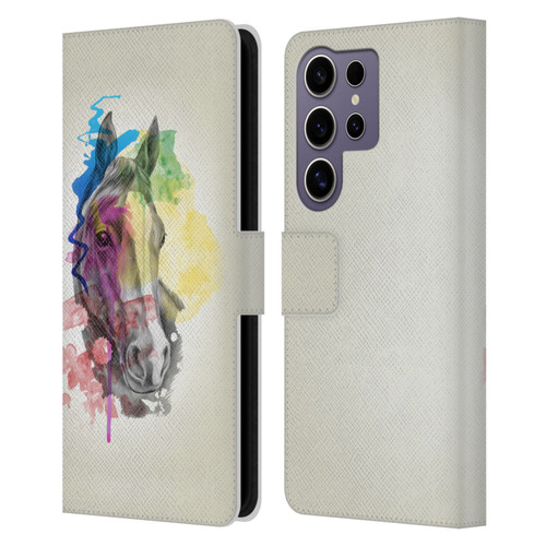 Mark Ashkenazi Animals Horse Leather Book Wallet Case Cover For Samsung Galaxy S25 Ultra