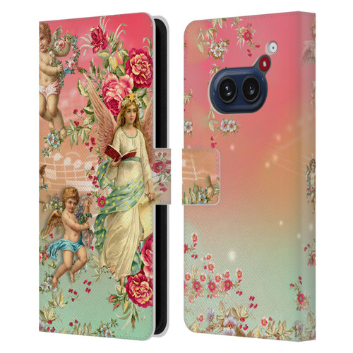 Mark Ashkenazi Florals Angels Leather Book Wallet Case Cover For Nothing Phone (2a)