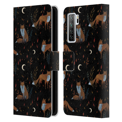 Episodic Drawing Art Foxes Pattern Leather Book Wallet Case Cover For Huawei Nova 7 SE/P40 Lite 5G