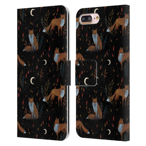 Episodic Drawing Art Foxes Pattern Leather Book Wallet Case Cover For Apple iPhone 7 Plus / iPhone 8 Plus