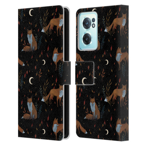 Episodic Drawing Art Foxes Pattern Leather Book Wallet Case Cover For OnePlus Nord CE 2 5G