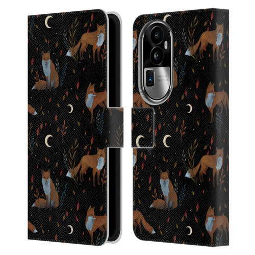 Episodic Drawing Art Foxes Pattern Leather Book Wallet Case Cover For OPPO Reno10 Pro+
