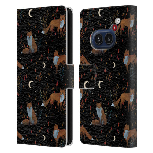 Episodic Drawing Art Foxes Pattern Leather Book Wallet Case Cover For Nothing Phone (2a)