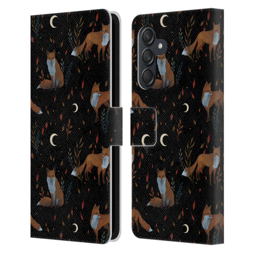 Episodic Drawing Art Foxes Pattern Leather Book Wallet Case Cover For Samsung Galaxy M55 5G