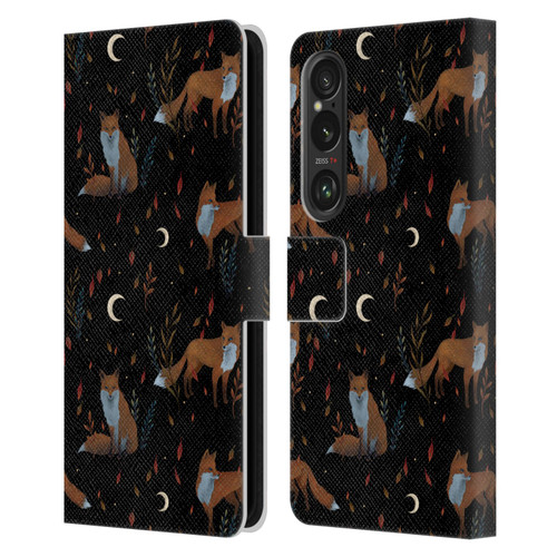 Episodic Drawing Art Foxes Pattern Leather Book Wallet Case Cover For Sony Xperia 1 VI 5G