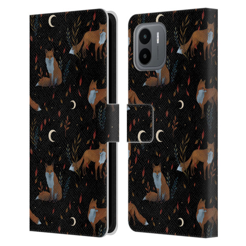Episodic Drawing Art Foxes Pattern Leather Book Wallet Case Cover For Xiaomi Redmi A2