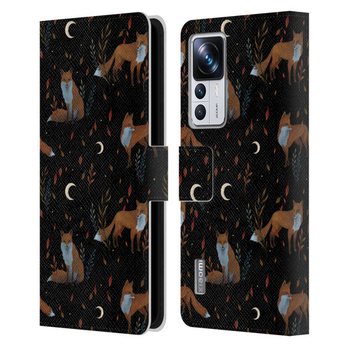 Episodic Drawing Art Foxes Pattern Leather Book Wallet Case Cover For Xiaomi 12T Pro