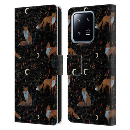 Episodic Drawing Art Foxes Pattern Leather Book Wallet Case Cover For Xiaomi 13 Pro 5G