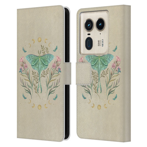 Episodic Drawing Illustration Animals Moth, Butterflies, & Flowers Leather Book Wallet Case Cover For Motorola Edge 50 Ultra/X50 Ultra