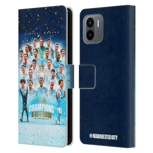 Manchester City Man City FC 2024 Premier League Champions Team Poster Leather Book Wallet Case Cover For Xiaomi Redmi A2