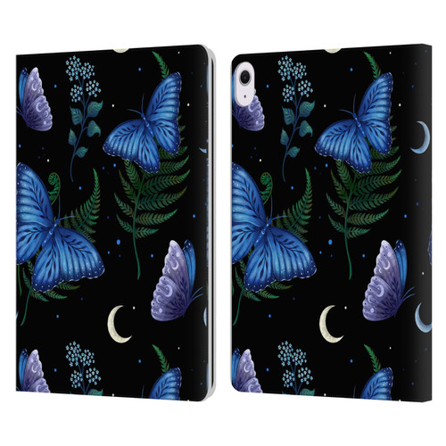 Episodic Drawing Pattern Blue Morpho Butterfly Leather Book Wallet Case Cover For Apple iPad Air 13 2024