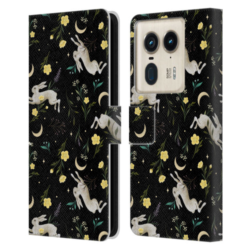 Episodic Drawing Pattern Bunny Night Leather Book Wallet Case Cover For Motorola Edge 50 Ultra/X50 Ultra