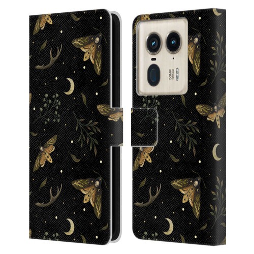 Episodic Drawing Pattern Death Head Moth Leather Book Wallet Case Cover For Motorola Edge 50 Ultra/X50 Ultra