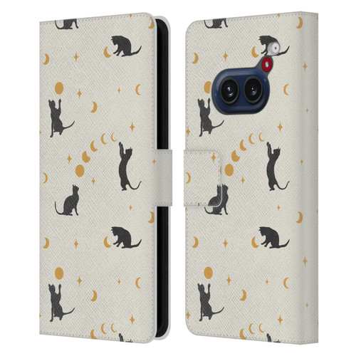 Episodic Drawing Pattern Cat And Moon Leather Book Wallet Case Cover For Nothing Phone (2a)