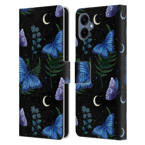 Episodic Drawing Pattern Blue Morpho Butterfly Leather Book Wallet Case Cover For Samsung Galaxy A06 4G