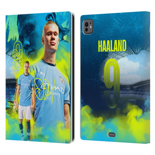 Manchester City Man City FC 2024/25 First Team Erling Haaland Leather Book Wallet Case Cover For Apple iPad Pro 11 M4 2024
