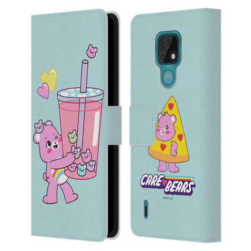 Care Bears Sweet And Savory Cheer Drink Leather Book Wallet Case Cover For Motorola Moto E7