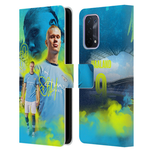Manchester City Man City FC 2024/25 First Team Erling Haaland Leather Book Wallet Case Cover For OPPO A54 5G