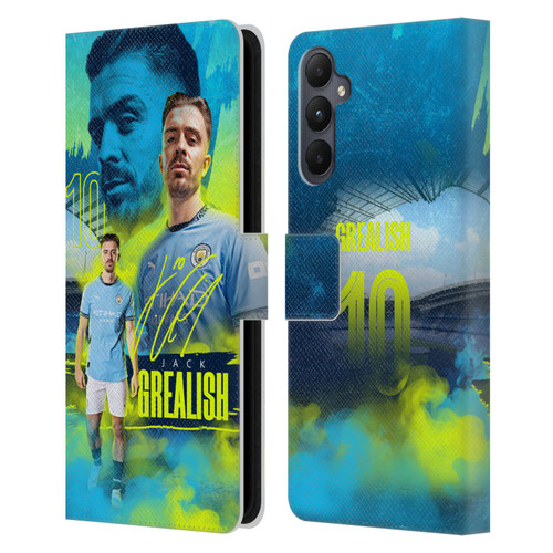 Manchester City Man City FC 2024/25 First Team Jack Grealish Leather Book Wallet Case Cover For Samsung Galaxy A05s