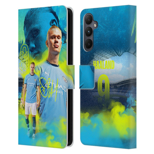 Manchester City Man City FC 2024/25 First Team Erling Haaland Leather Book Wallet Case Cover For Samsung Galaxy A05s