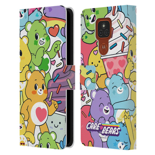 Care Bears Sweet And Savory Character Pattern Leather Book Wallet Case Cover For Motorola Moto E7 Plus