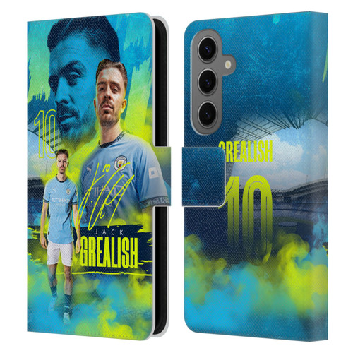 Manchester City Man City FC 2024/25 First Team Jack Grealish Leather Book Wallet Case Cover For Samsung Galaxy S25