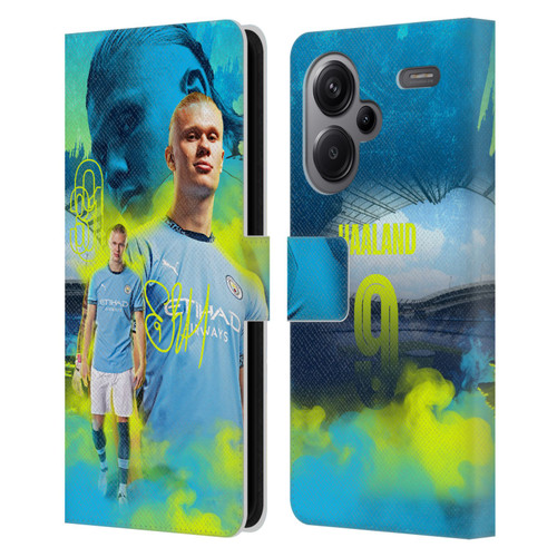 Manchester City Man City FC 2024/25 First Team Erling Haaland Leather Book Wallet Case Cover For Xiaomi Redmi Note 13 Pro Plus 5G