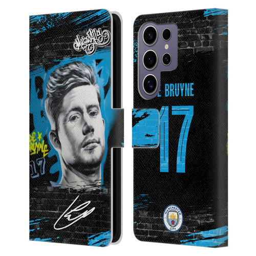 Manchester City Man City FC Graffiti Collection by Murwalls Kevin De Bruyne Leather Book Wallet Case Cover For Samsung Galaxy S25 Ultra