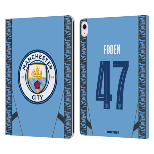 Manchester City Man City FC 2024/25 Players Home Kit Phil Foden Leather Book Wallet Case Cover For Apple iPad Air 13 2024