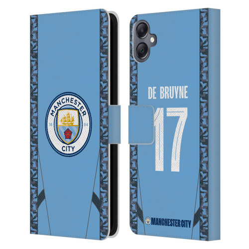 Manchester City Man City FC 2024/25 Players Home Kit Kevin De Bruyne Leather Book Wallet Case Cover For Samsung Galaxy A05