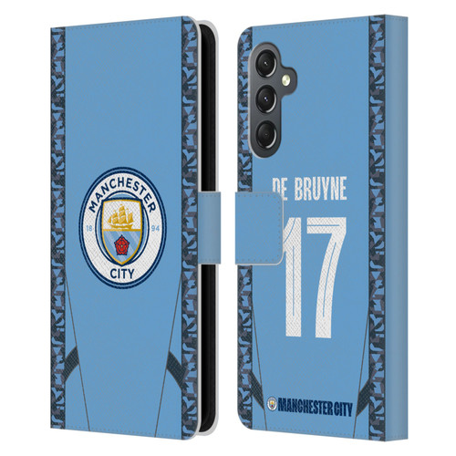 Manchester City Man City FC 2024/25 Players Home Kit Kevin De Bruyne Leather Book Wallet Case Cover For Samsung Galaxy A25 5G