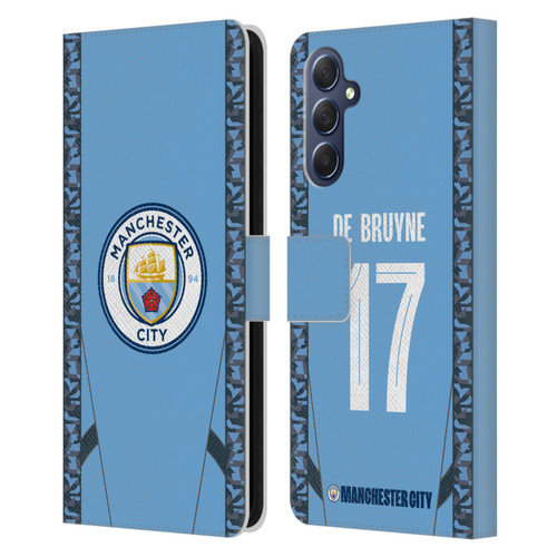 Manchester City Man City FC 2024/25 Players Home Kit Kevin De Bruyne Leather Book Wallet Case Cover For Samsung Galaxy M54 5G
