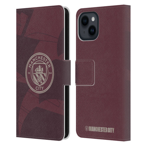 Manchester City Man City FC 2024/25 Badge Kit Third Leather Book Wallet Case Cover For Apple iPhone 15