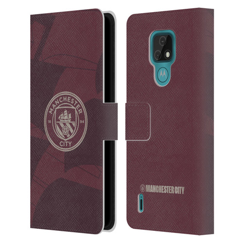 Manchester City Man City FC 2024/25 Badge Kit Third Leather Book Wallet Case Cover For Motorola Moto E7