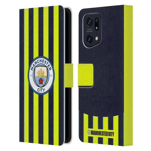 Manchester City Man City FC 2024/25 Badge Kit Away Leather Book Wallet Case Cover For OPPO Find X5
