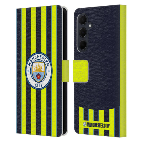 Manchester City Man City FC 2024/25 Badge Kit Away Leather Book Wallet Case Cover For Samsung Galaxy A35 5G