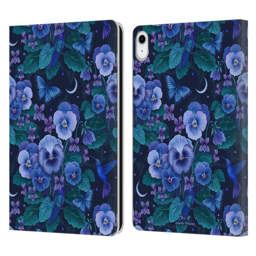 Episodic Drawing Florals & Serpents Violet Blue Flowers Leather Book Wallet Case Cover For Apple iPad 10.9 (2022)