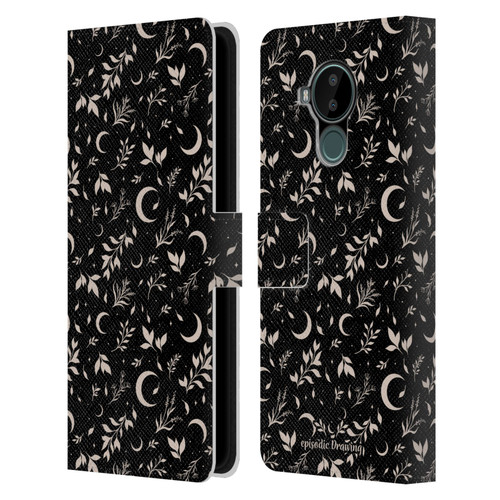 Episodic Drawing Florals & Serpents Moon Garden Leather Book Wallet Case Cover For Nokia C30