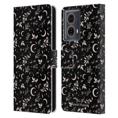 Episodic Drawing Florals & Serpents Moon Garden Leather Book Wallet Case Cover For Motorola Moto G85