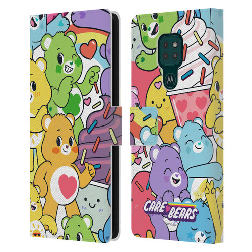 Care Bears Sweet And Savory Character Pattern Leather Book Wallet Case Cover For Motorola Moto G9 Play