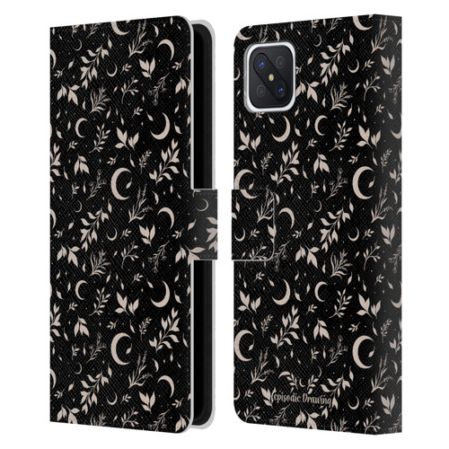 Episodic Drawing Florals & Serpents Moon Garden Leather Book Wallet Case Cover For OPPO Reno4 Z 5G