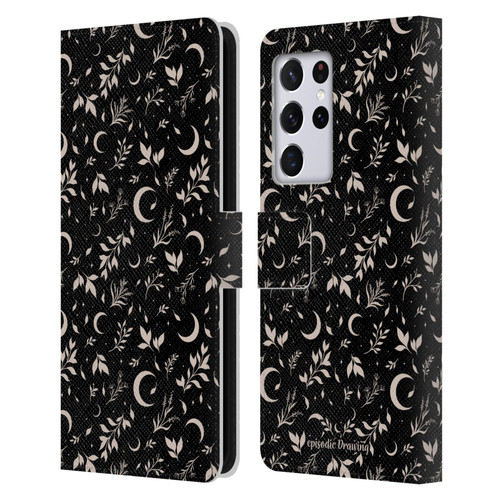 Episodic Drawing Florals & Serpents Moon Garden Leather Book Wallet Case Cover For Samsung Galaxy S21 Ultra 5G
