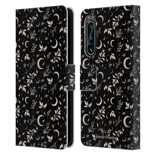 Episodic Drawing Florals & Serpents Moon Garden Leather Book Wallet Case Cover For Sony Xperia 5 IV