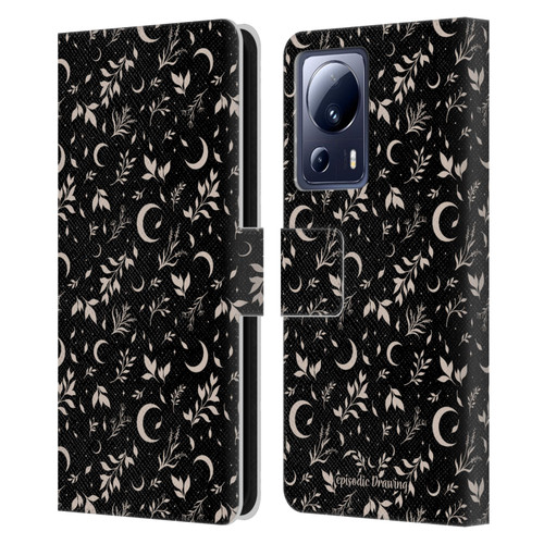 Episodic Drawing Florals & Serpents Moon Garden Leather Book Wallet Case Cover For Xiaomi 13 Lite 5G