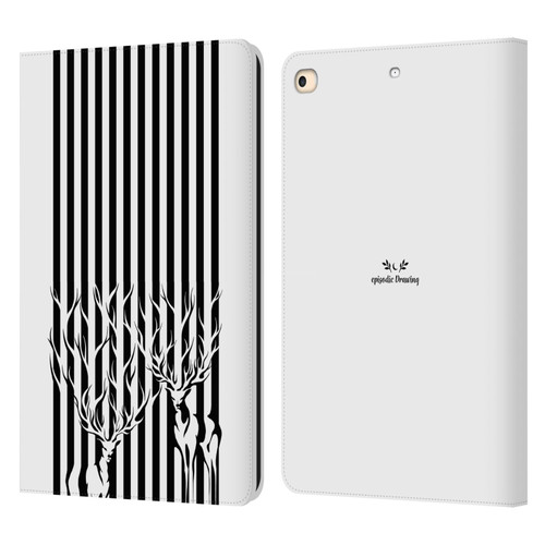Episodic Drawing Mix Illustrations Deers In Stripes Leather Book Wallet Case Cover For Apple iPad 9.7 2017 / iPad 9.7 2018